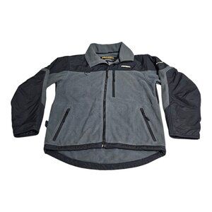 Frabill Full Zip Fleece Jacket Mens Medium FXE Windproof Grey Black Fishing